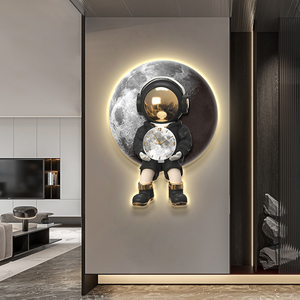 Decorazione per Cameretta Bambini, Quadro Luminoso a LED con Astronauta Cartoon e Orologio, Arte Murale di Alta Qualità per Soggiorno - Product Image 5