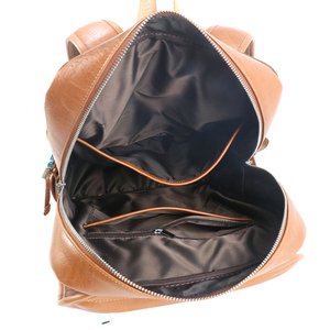 Vintage PU Leather Laptop <b>Backpack</b> Business Travel <b>Large</b> Capacity <b>Backpack</b> OEM Manufacturer Custom Logo - Product Image 3