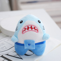 Peluche personnalisée en coton en forme de requin-anime adorable pour enfants et bébés avec porte-clés, vente en gros