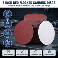 Disque abrasif en oxyde d'aluminium à crochets et boucles, 6 pouces (150 mm), grain rouge