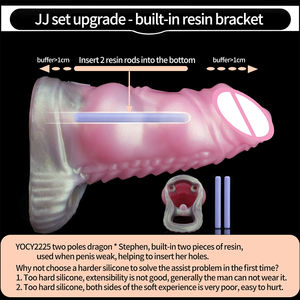 Holle Haan Mouw Mannelijke Kuisheid Penis Mouw Voor Mannen Penis Vergroting Siliconen Condoom Voor Sexing - Product Image 4