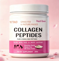 Péptidos de Colágeno Hidrolizado OEMPure con 40 Aminoácidos – Sin Gluten, de Disolución Rápida, de Animales Alimentados con Pasto, Sabor Fresa para la Belleza