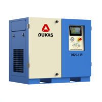 Compresor de Aire de Tornillo VSD PM de 11KW, Lubricado, Refrigerado por Aire, Motor y Unidad de Compresión, Primera Opción Ecológica y Baja en Emisiones de Carbono