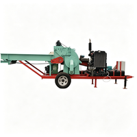 Broyeur de bois mobile à moteur diesel type 600 avec alimentation forcée pour branches d'arbres et bambou