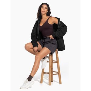 Women's Oversized Full Zip Fleece <b>Jacket</b> Long Sleeve Stand Collar <b>Workout</b> Coat With Pockets Breathable Autumn Wear - Product Image 6
