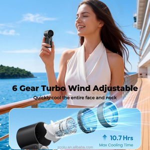 Mini Ventilador de Mano Portátil de 6 Velocidades con Pantalla <span class=keywords><strong>LED</strong></span> Turbo para Maquillaje, Viajes y Camping - Product Image 4