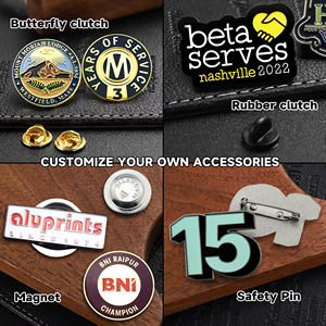 ツートーンメッキゴールド & ニッケルエンボス加工3D金属バッジブローチカスタムピン金属工芸品 - Product Image 3