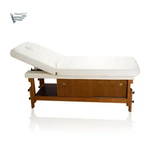 Lettino da massaggio tailandese in legno massello Spa regolabile salone di bellezza tavolo cosmetico per il trattamento del viso delle ciglia