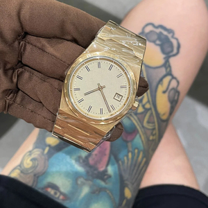 Reloj Mecánico Minimalista de Moda Retro para Hombre, Correa de Acero Inoxidable, Estilo de Diseñador, Esfera Azul, Calendario, Resistente al Agua - Product Image 5