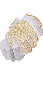 Échantillon gratuit Gants à pois en PVC Gants de travail de sécurité antidérapants avec coquille de gants en tricot de coton - Product Image 4