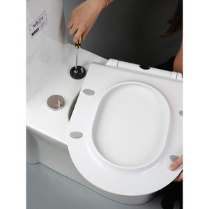 Couvre-siège de toilette universel en forme de U ou de V, en urée-formaldéhyde, épaissi, accessoires de planche de style ancien avec anneau - Product Image 3