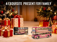 Puzzle 3D en métal de bus à deux étages de Londres, kit de montage DIY, modèle de véhicule de transport pour adultes