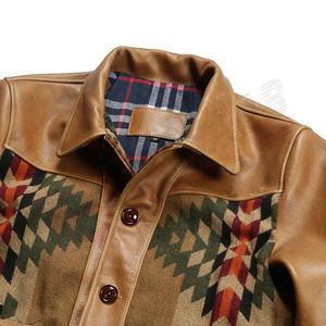 Nouvelle arrivée veste en cuir de mode en cuir de vachette véritable vestes de mode en laine-cuir de taille personnalisée - Product Image 3