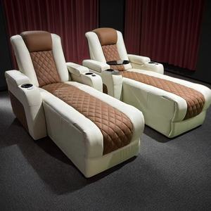 โซฟาปรับนอนไฟฟ้าหนังแท้สำหรับโฮมเธียเตอร์ทันสมัยเตียงนอนกลางวันหนังแท้พร้อมโต๊ะถาดสำหรับห้องนั่งเล่นหรือห้องดูหนัง - Product Image 2