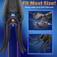 Jouet vibrant 2-en-1 pour hommes avec 9 modes de stimulation et vibrations, stimulateur de gland pour plaisir masculin, avec application, stimulateur pénien tentaculaire 360° ° Formation terminée
