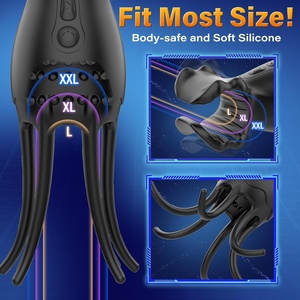 Jouet <span class=keywords><strong>vibrant</strong></span> 2-en-1 pour hommes avec 9 modes de stimulation et vibrations, stimulateur de gland pour plaisir masculin, avec application, stimulateur pénien tentaculaire 360° ° Formation terminée - Product Image 3