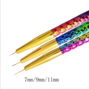 Ensemble de 3 pinceaux à ongles en acrylique personnalisés à manche dégradé, ultra fins, pour le dessin et la peinture, outil de manucure professionnel - Product Image 1