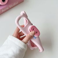Coque de téléphone en silicone dessin animé cochon avec support coque arrière de protection antichoc souple pour iPhone 11 12 13 14 15 Pro Max
