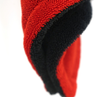 Serviette de séchage pour voiture 1400 g/m², sans traces, sans rayures, sans taches d'eau, grande serviette en microfibre premium à double torsion, design sans ourlet