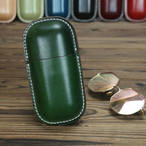 Étui à lunettes rétro fait main en cuir tanné végétal, boîte créative portable en cuir de vache véritable, pochette pour lunettes - Product Image 4