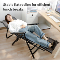 Fauteuils pliants de bureau en gros, inclinables, réglables, avec repose-pieds rétractable, pour la pause déjeuner en extérieur