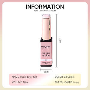 Hanyi Premium Gel Liner d'Art Facile Sans HEMA TPO 10ml, Vernis à Ongles Gel UV OEM ODM, Excellente Qualité, 24 Couleurs Gel Liner Pastel - Product Image 6