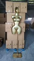 Mannequin de Torse Féminin BBL en Plastique Réaliste et Courbé, Vente en Gros Usine, avec Support Métallique Doré Réglable