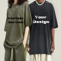 T-shirt unisexe en coton lavé à col rond, coupe ample, style streetwear américain, écologique, collection Printemps-Été 2026 pour jeunes