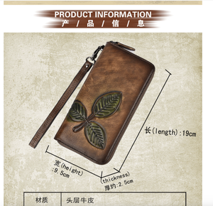 <b>Long</b> <b>Wallet</b> Purse for Women Girls Genuine Cow Leather Fashion Clutch Bags Handbag Multifunction - Product Image 2