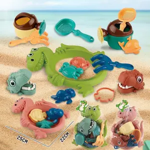 Kinder spielen Dinosaurier Sand Beach Toy Tool Set 10/11 Stück mit Schaufeln Ocean Moulds