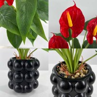 Plante artificielle de luxe moderne en PE, style Ins, fausse fleur d'anthurium en pot, verdure artificielle pour salon, table basse, Noël