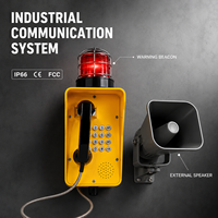 Teléfono de Pared con Teclado Completo, Resistente a la Intemperie IP66, con Baliza de Advertencia y Opciones de Altavoz Externo para Telefonía Industrial Ferroviaria