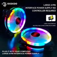 OCOCOO ER01 Venta caliente ARGB LED ventilador de refrigeración 5V 4Pin PWM Desktop Gaming PC Case Cooler para ordenador disipador de calor