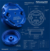 Capuchon de réservoir de frein, support de réservoir de maître-cylindre, couvercle d'embrayage en aluminium CNC 6061 7075 pour moto, sur mesure selon plans OEM