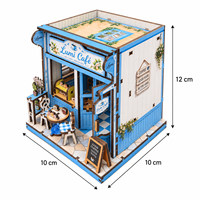 Kit de maison miniature en bois DIY, café, puzzle 3D à assembler, modèle de maison de poupée Lumi Cafe, jouet de construction, décoration de la maison, cadeau
