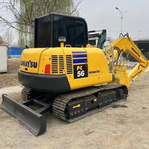 Mini-excavatrice Komatsu PC56 d'origine japonaise, 5 tonnes, 6 tonnes, excavatrices d'occasion, capacité de la benne, moteur Komatsu, brise-roche, certifiée CE - Product Image 2