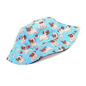 Nouveau style européen Chapeau de pêcheur imprimé chien unisexe Chapeau seau de protection solaire décontracté Casquette réversible en caoutchouc pour canard - Product Image 3