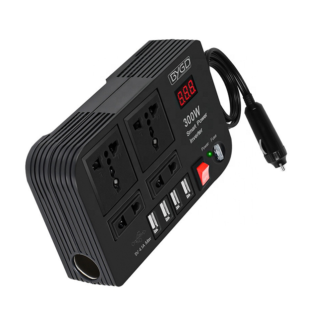 300W Black ABS Car Inverter 12V to AC 220V Power Converter USB Chargers 3.0 Switch Panel Automotive Accessories