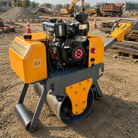 Compacteur vibrant portatif à tambour unique de 400 kg, moteur Honda 5,5 kW, pompe hydraulique, à essence, vente chaude