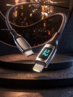 1,2M 100W Schnellladekabel Typ-C zu Typ-C Reines Kupfer Datenkabel mit LED-Bildschirmanzeige Nylon & Zinklegierung für Mobiltelefone