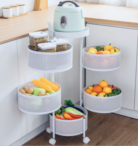 <span class=keywords><strong>Estante</strong></span> de almacenamiento cilíndrico para el hogar, <span class=keywords><strong>estante</strong></span> giratorio <span class=keywords><strong>circular</strong></span> de 3, 4 y 5 capas para frutas y verduras, multicapa - Product Image 3