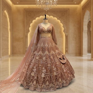 Wholesale Custom Designer Bridal Wedding Lehenga Choli, Embroidered Indian Ethnic Ghagra Choli, <b>Party</b> Wear Crop <b>Top</b> Lehenga Set - Product Image 1