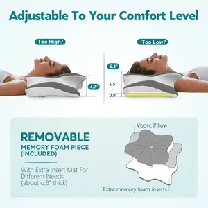 Ergonomic chỉnh hình cổ hỗ trợ gối đường viền Bộ nhớ bọt gối gối cổ tử cung cho cổ Pain Relief - Product Image 2