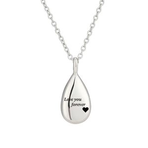Kalung Kremasi Bentuk Tetesan Air Mata Polesan Tinggi dengan Penutup Sekrup untuk Abu Jenazah - Product Image 2