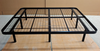 Lit plateforme en métal grillagé, taille Queen, très simple, pour intérieur