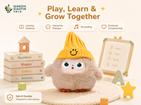 Juguete de Peluche Inteligente con IA, Clonación de Voz en Más de 50 Idiomas, Ojos LED con Expresiones, WiFi, Recargable, Unisex, Regalo de Cumpleaños y Navidad para Niños, en Caja