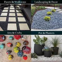 Piedras Decorativas de Río Negras Naturales Lavadas, 3-5cm/5-8cm, Diseño Japonés para Jardinería, Paisajismo, Caminos y Cobertura del Suelo
