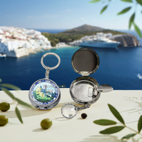Porte-clés personnalisé Travelpro en alliage de zinc, autocollant de pharmacie rond, mini boîte à pilules, coupe-pilules, cadeau promotionnel tendance