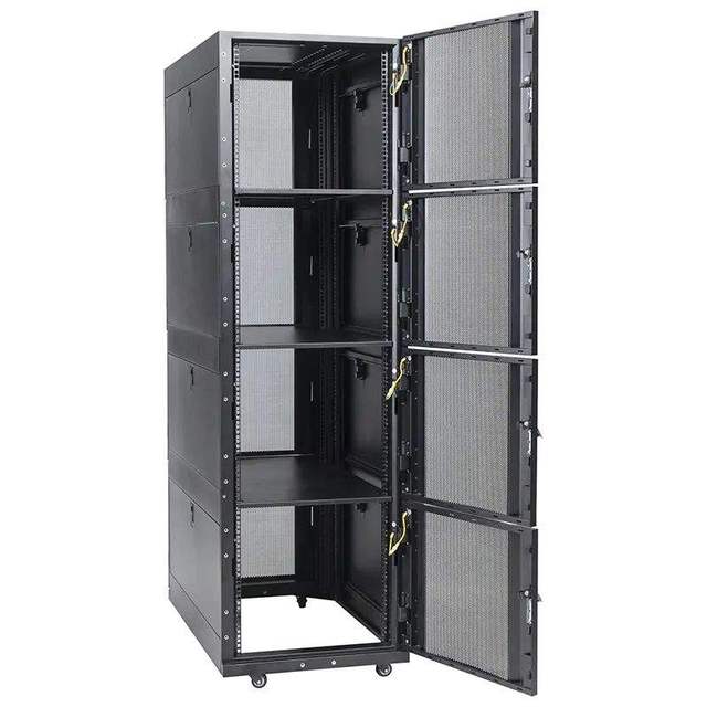 Custom Stainless Steel Black Mesh Door 42U/47U Network Server Cabinet for Data Centers & Server Rooms Power Distribution Equipment Processing Service