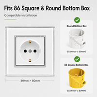 Prise murale en acrylique de type 80 conforme aux normes européennes, USB Type C 3A, prise de courant allemande française Schuko 16A 250V, industrielle IP21, pour la maison et l'hôtel